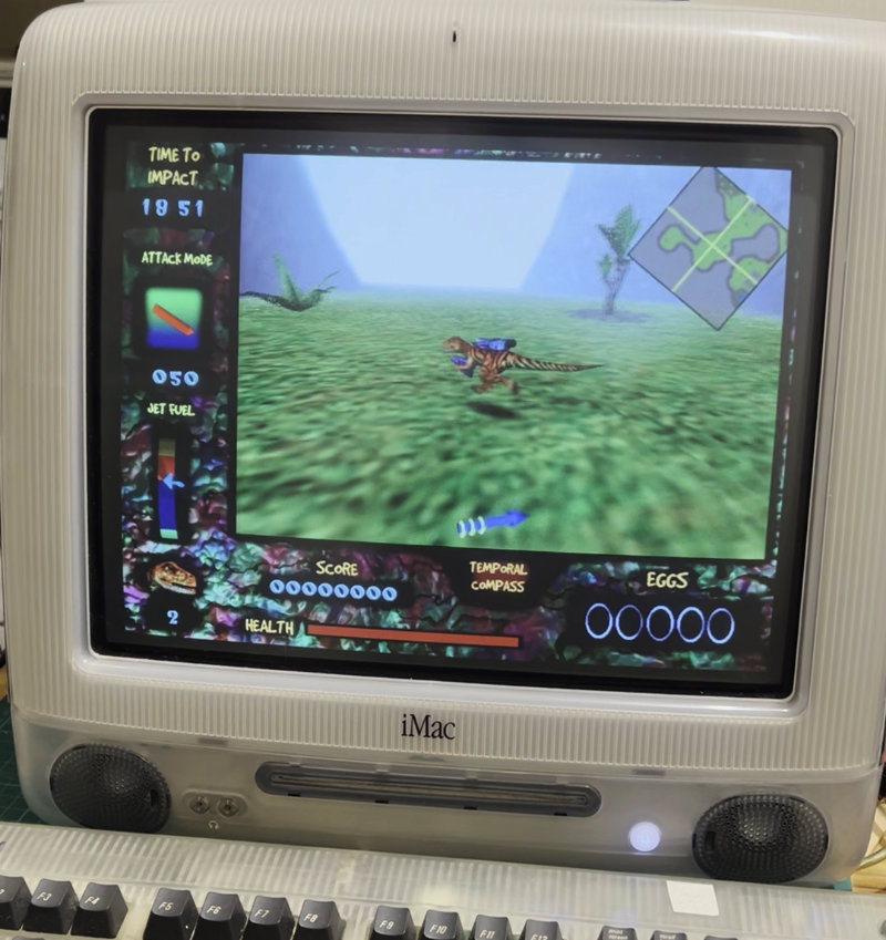 The full glory of Nanosaur running on the iMac